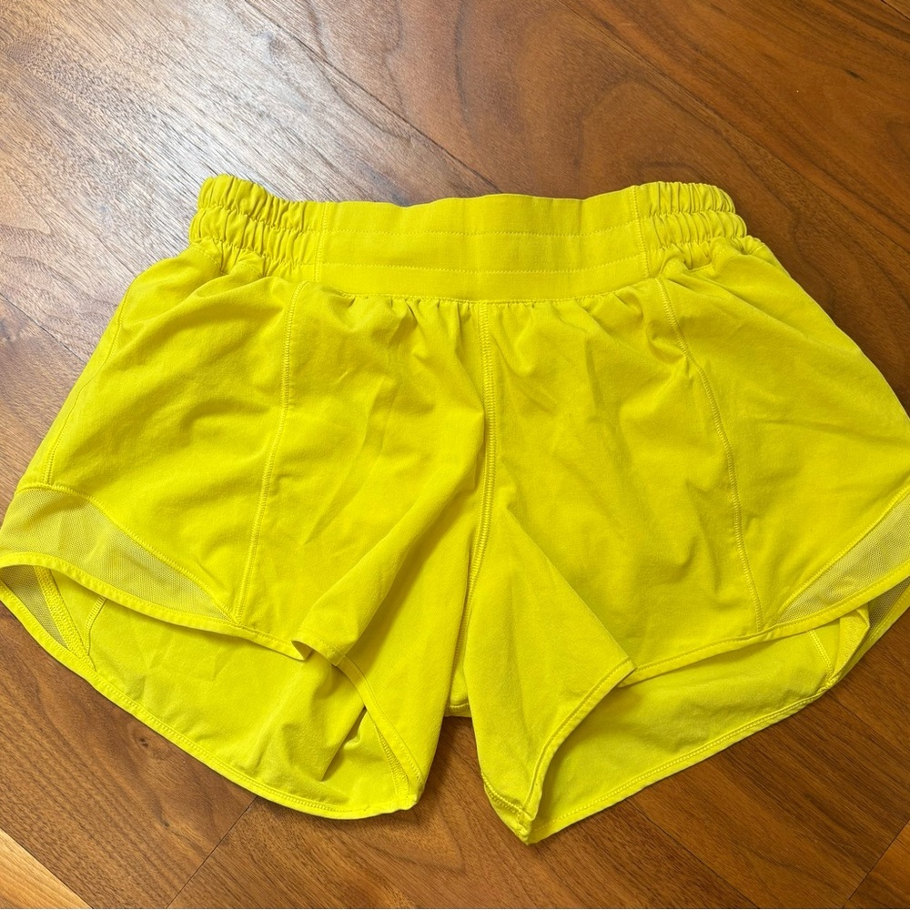 Lululemon Bright Yellow Hotty Hot Athletic Shorts